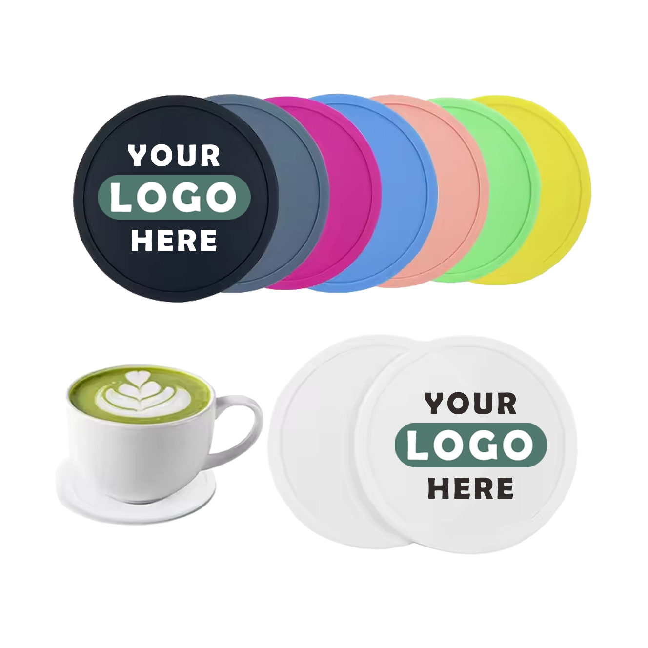 Anti-Slip Silicone Coasters Easy Clean & Customizable for Tabletop Protection HLCOA1004